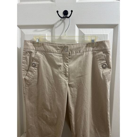 Liz by Liz Claiborne Champagne Beige Work Pants Slacks Office 10P Snap Pockets - Picture 3 of 9
